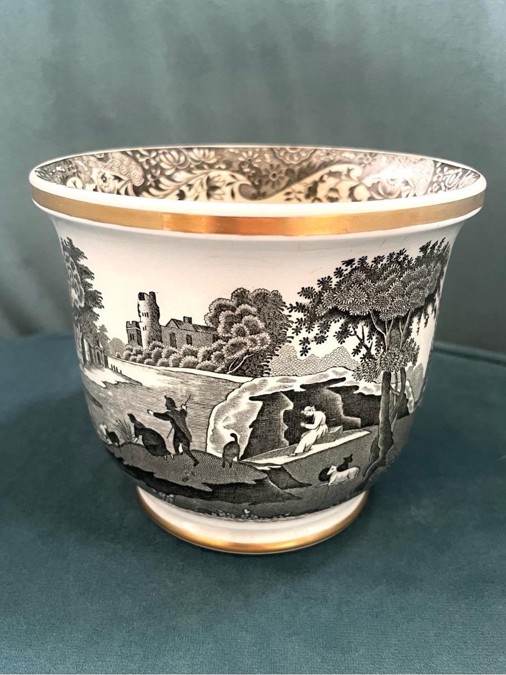 Copeland Spode Planter with Gold Trim
